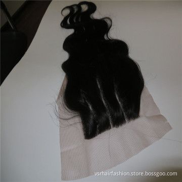 Three Part Natural Brazilian Remy Hair Weave, Human Hair Lace Closure